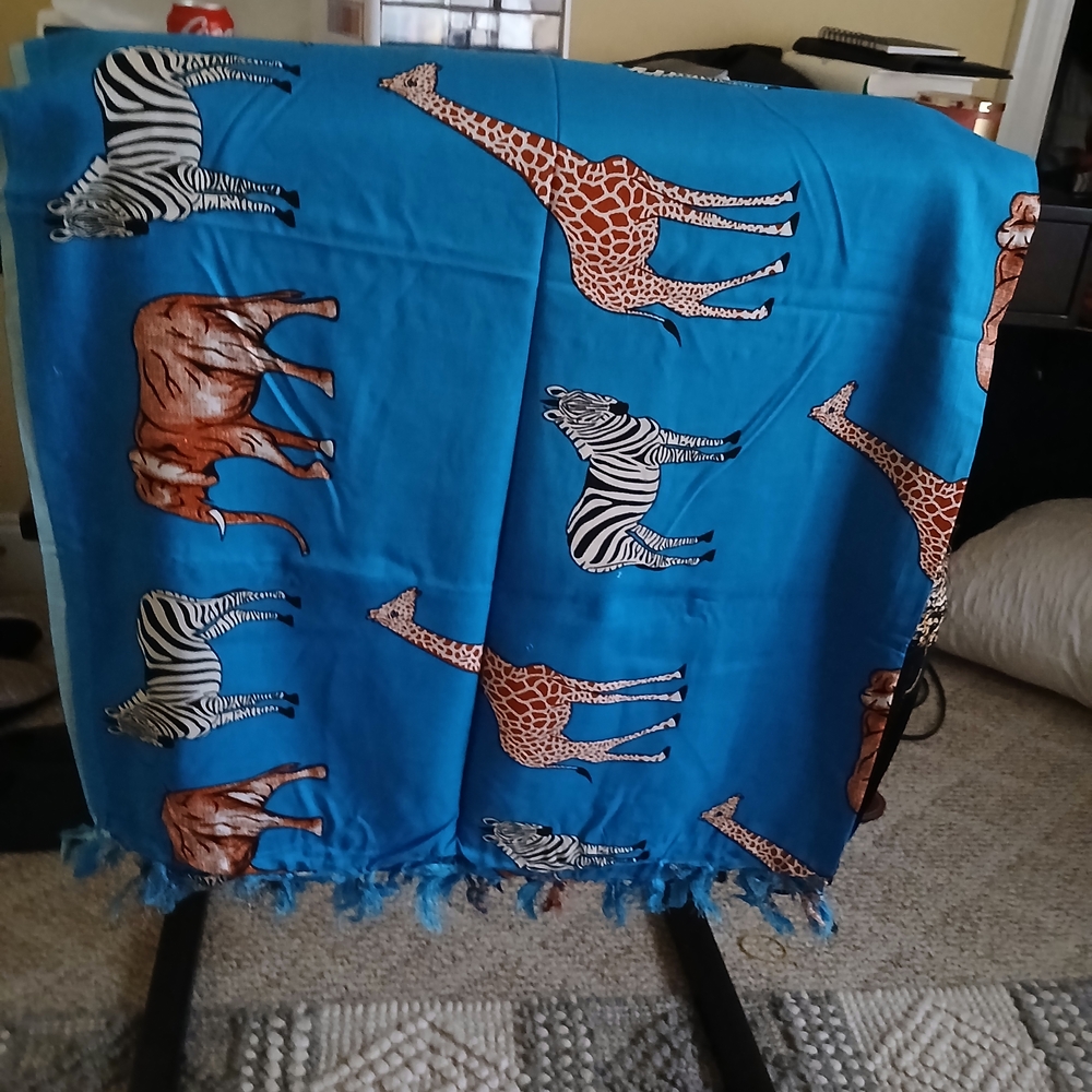 Blue Animal Print Sarong
